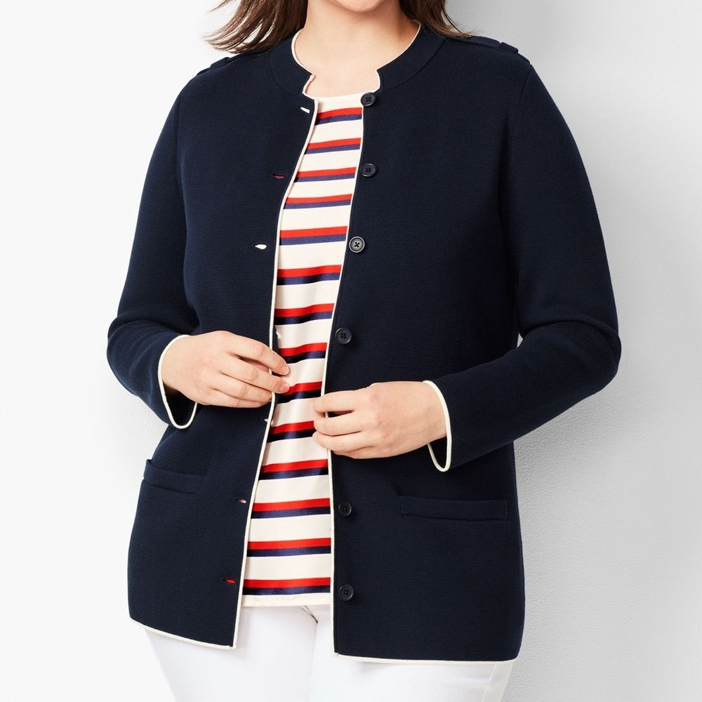 Talbots Military-Inspired Sweater Jacket 2X